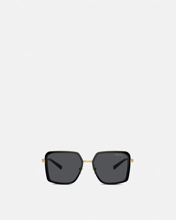 Sunglasses Women Versace Medusa Roller Squared Sunglasses Blackgold