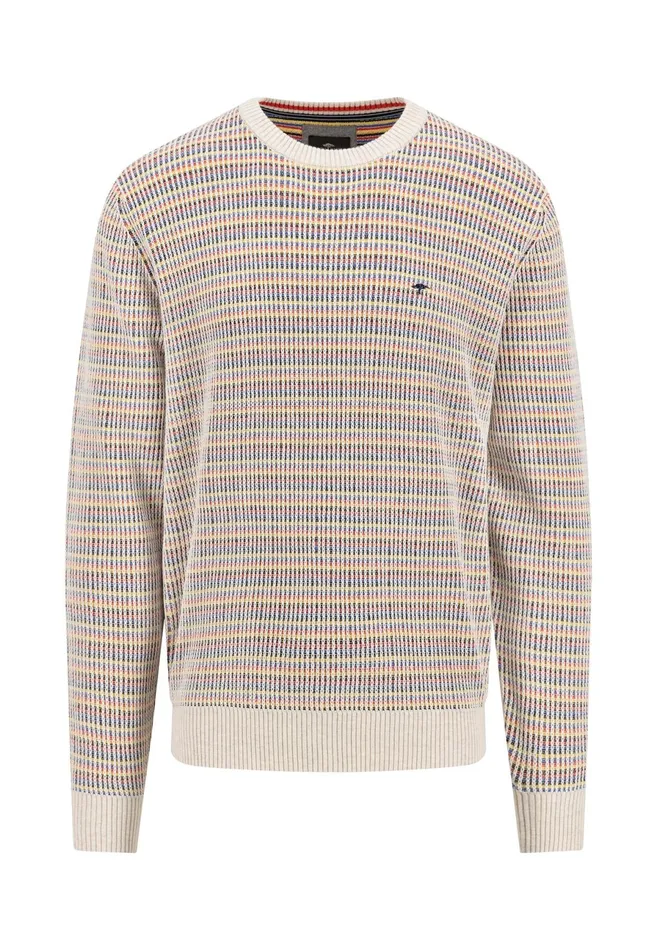 Sweater Men FYNCHHATTON Cotton Knitting Sweater With Stripes New Offwhite