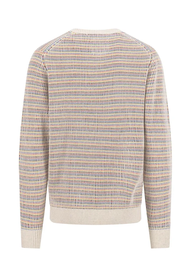 Sweater Men FYNCHHATTON Cotton Knitting Sweater With Stripes New Offwhite