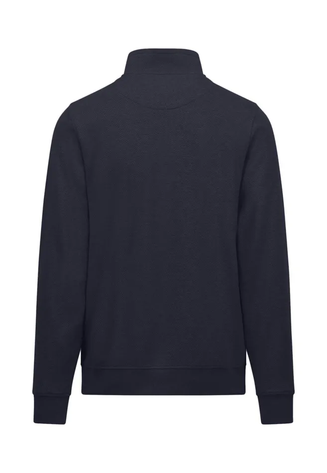 Sweater Men FYNCHHATTON Cotton Sweater With A Troyer Collar Cloud Bluenavy
