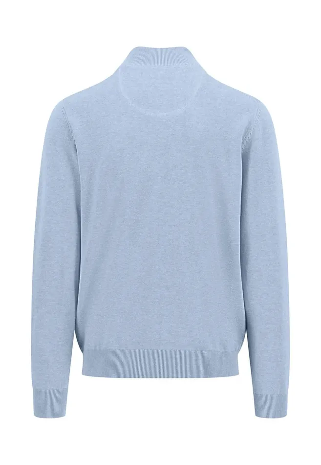 Sweater Men FYNCHHATTON Knitting Sweater With A Troyer Collar Poppy Redstrong Bluesummer Breezesplashy Oceanturf Greenmalagajade