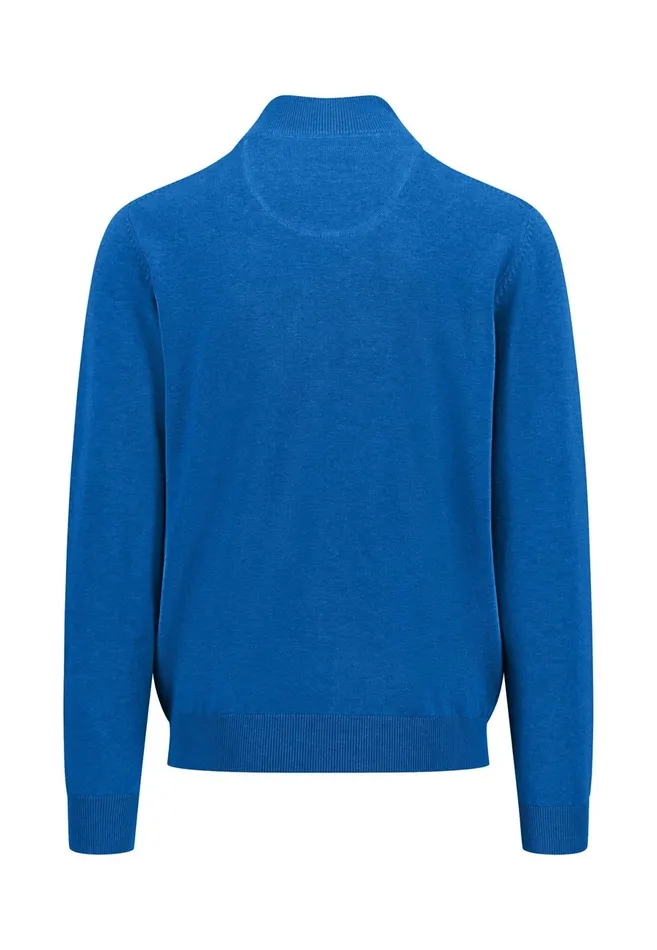 Sweater Men FYNCHHATTON Knitting Sweater With A Troyer Collar Poppy Redstrong Bluesummer Breezesplashy Oceanturf Greenmalagajade