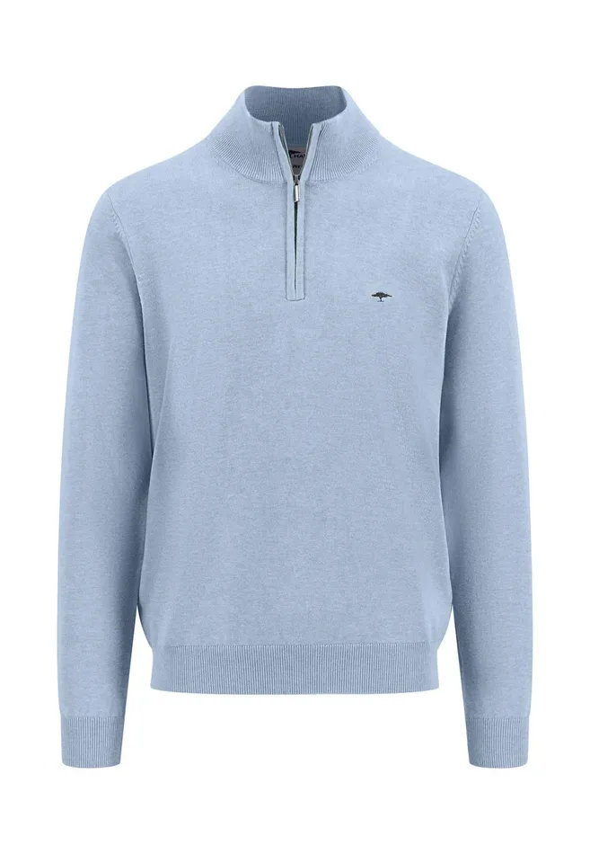 Sweater Men FYNCHHATTON Knitting Sweater With A Troyer Collar Poppy Redstrong Bluesummer Breezesplashy Oceanturf Greenmalagajade