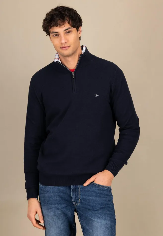 Sweater Men FYNCHHATTON Sweaters With A Cotton Collar Tray Collar Navynew Offwhitepoppy Redturf Greenstrong Bluenight