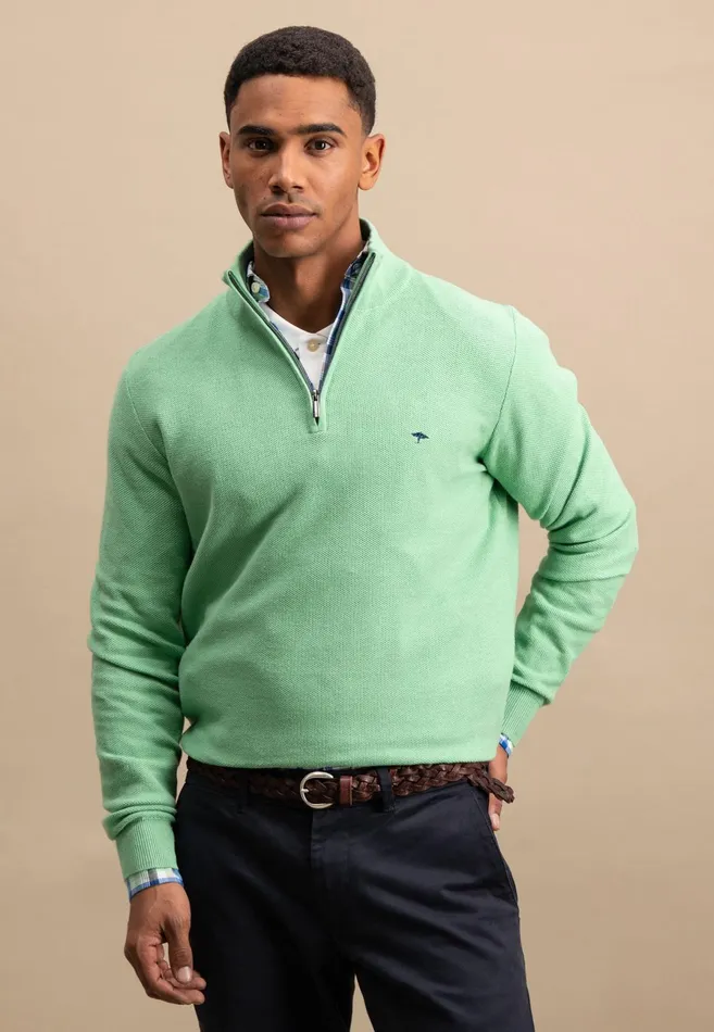 Sweater Men FYNCHHATTON Sweaters With A Cotton Collar Tray Collar Navynew Offwhitepoppy Redturf Greenstrong Bluenight