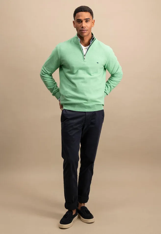 Sweater Men FYNCHHATTON Sweaters With A Cotton Collar Tray Collar Navynew Offwhitepoppy Redturf Greenstrong Bluenight