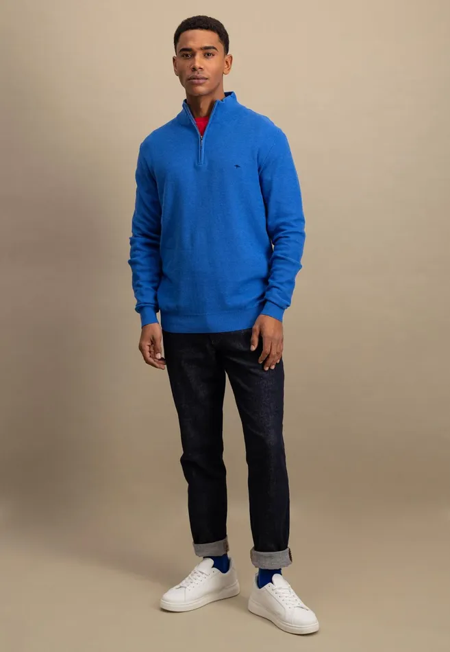 Sweater Men FYNCHHATTON Sweaters With A Cotton Collar Tray Collar Navynew Offwhitepoppy Redturf Greenstrong Bluenight
