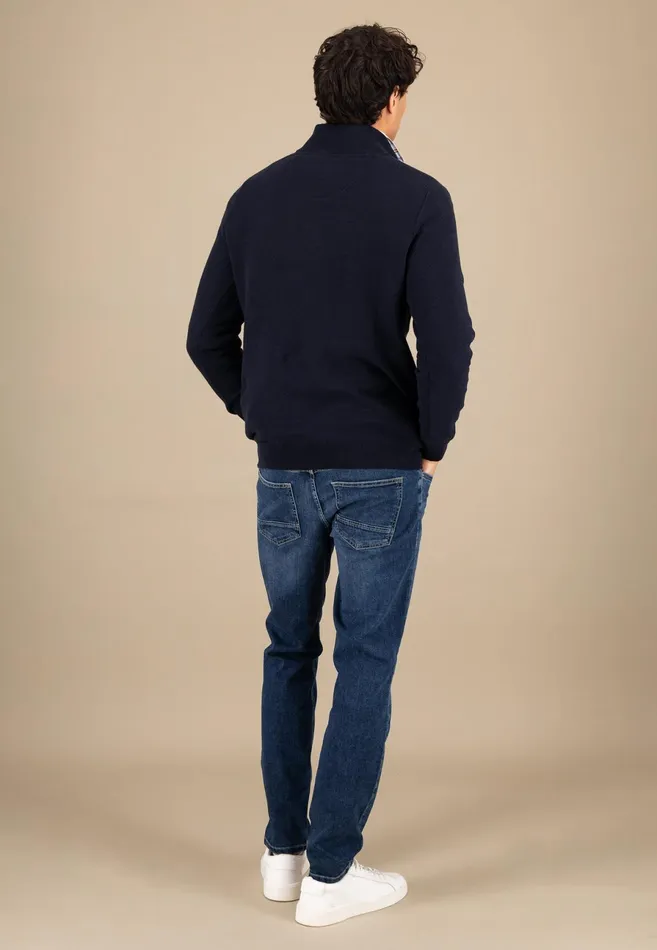 Sweater Men FYNCHHATTON Sweaters With A Cotton Collar Tray Collar Navynew Offwhitepoppy Redturf Greenstrong Bluenight
