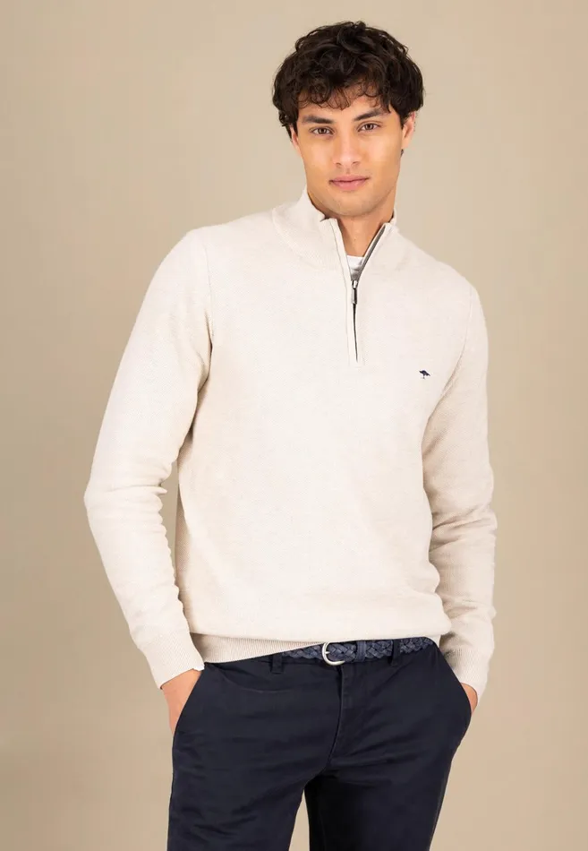 Sweater Men FYNCHHATTON Sweaters With A Cotton Collar Tray Collar Navynew Offwhitepoppy Redturf Greenstrong Bluenight