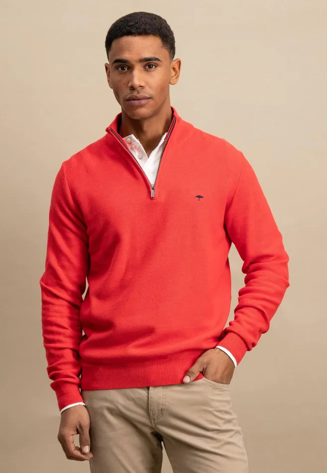 Sweater Men FYNCHHATTON Sweaters With A Cotton Collar Tray Collar Navynew Offwhitepoppy Redturf Greenstrong Bluenight