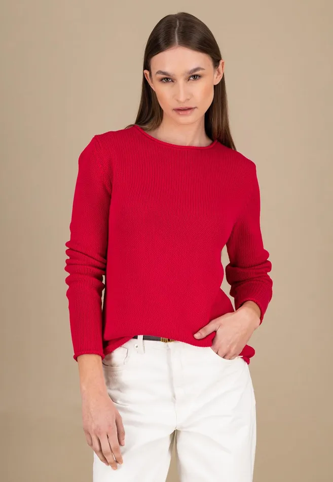 Sweater Women FYNCHHATTON 100 Cotton Sweater Crimson Redblue Purplemilk