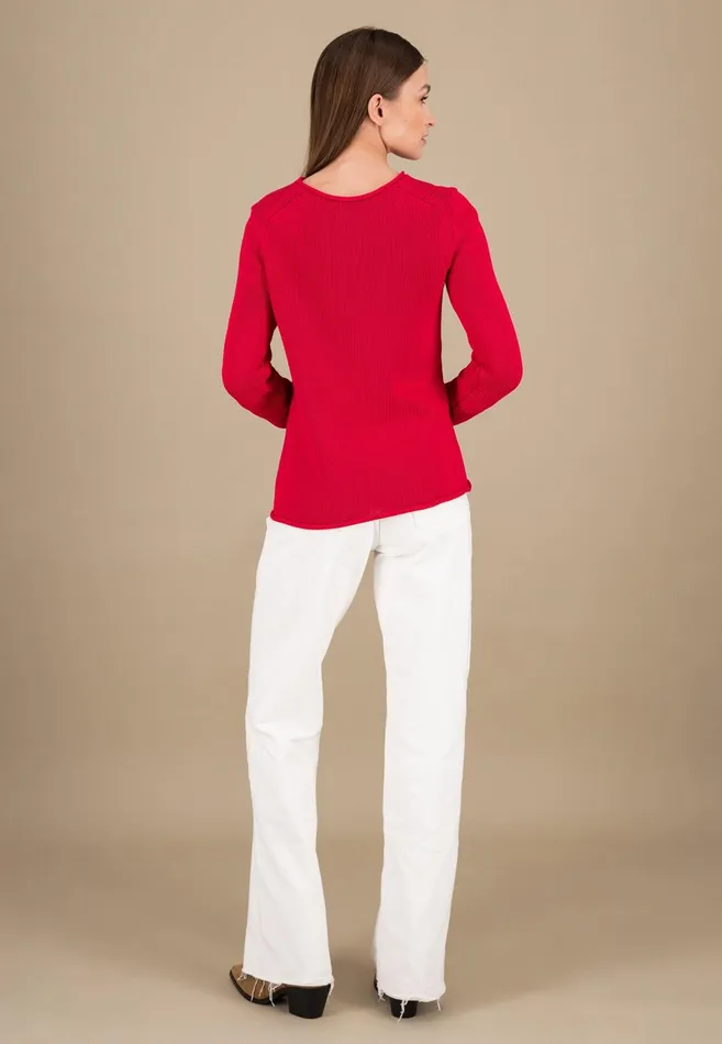 Sweater Women FYNCHHATTON 100 Cotton Sweater Crimson Redblue Purplemilk