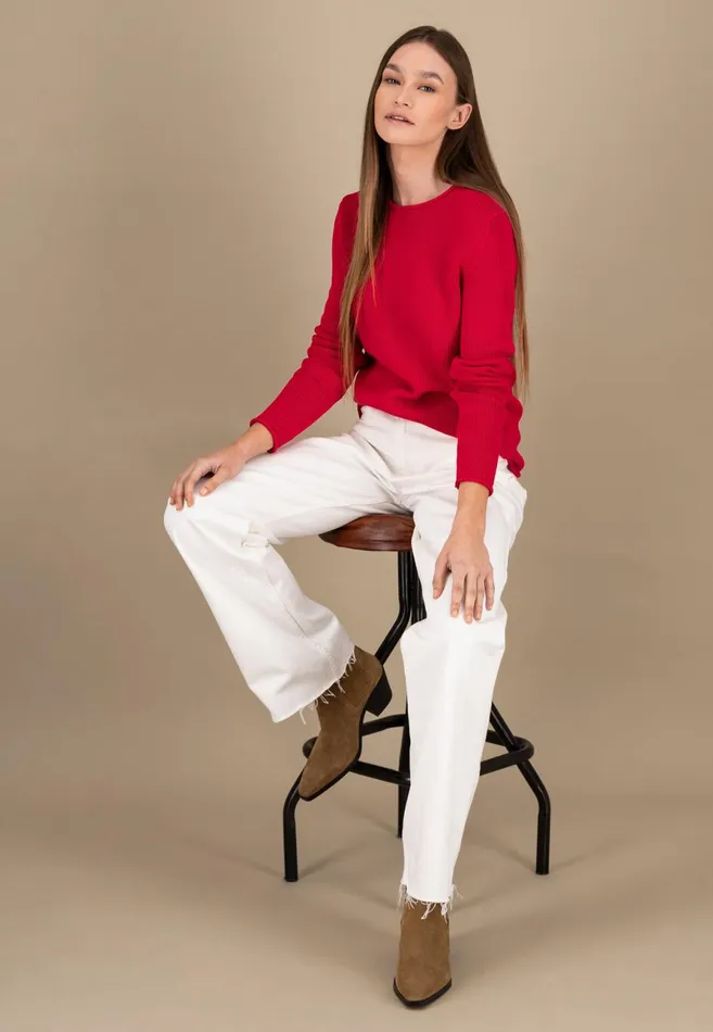 Sweater Women FYNCHHATTON 100 Cotton Sweater Crimson Redblue Purplemilk