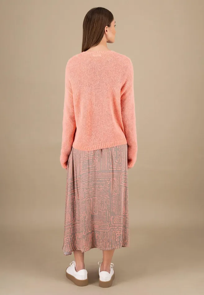 Sweater Women FYNCHHATTON Knitting Sweater With A Round Neckline Neon Papayablue Purplesummer Taupemilk