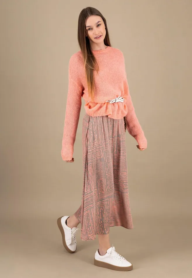 Sweater Women FYNCHHATTON Knitting Sweater With A Round Neckline Neon Papayablue Purplesummer Taupemilk