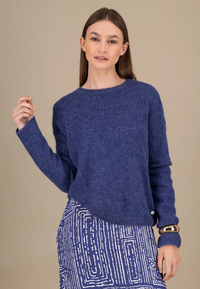Sweater Women FYNCHHATTON Knitting Sweater With A Round Neckline Neon Papayablue Purplesummer Taupemilk
