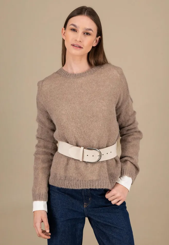 Sweater Women FYNCHHATTON Knitting Sweater With A Round Neckline Neon Papayablue Purplesummer Taupemilk