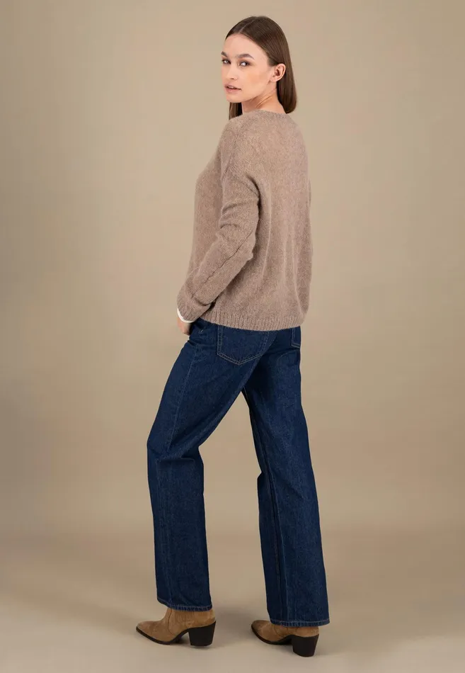 Sweater Women FYNCHHATTON Knitting Sweater With A Round Neckline Neon Papayablue Purplesummer Taupemilk