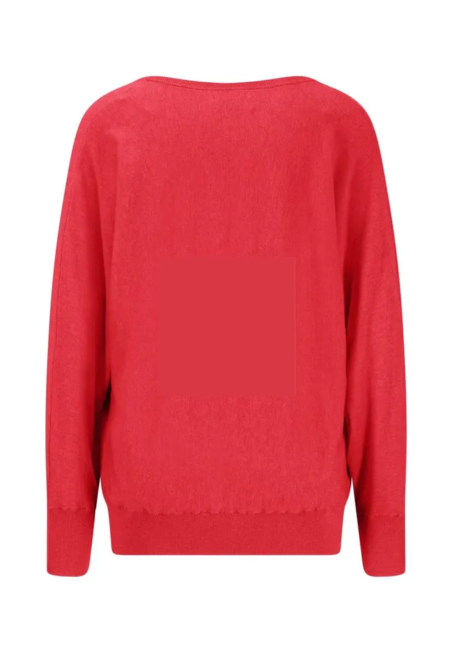Sweater Women FYNCHHATTON Knitting Sweater With A Vneck And Silk Content Sandsummer Redlight Blue