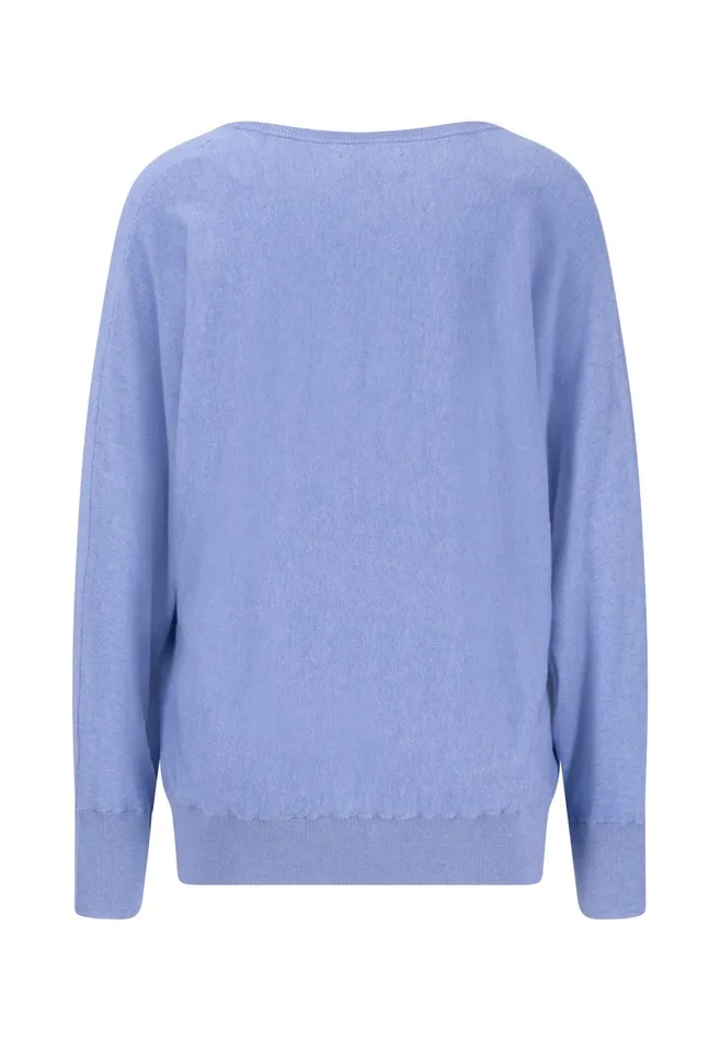 Sweater Women FYNCHHATTON Knitting Sweater With A Vneck And Silk Content Sandsummer Redlight Blue