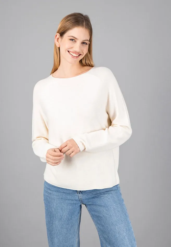 Sweater Women FYNCHHATTON Loose Fineknitting Sweater Made Of Cotton Ocean Bluereed Greenwhitefondant Pink