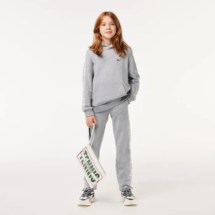 Sweaters and Sweatshirts Kids Lacoste Kids039 Fleece Cotton Hoodie Grey Chine Cca