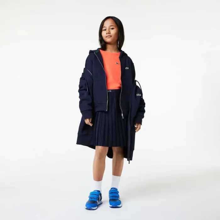 Sweaters and Sweatshirts Kids Lacoste Kids039 Kangaroo Pocket ZipUp Hoodie Navy Blue 166
