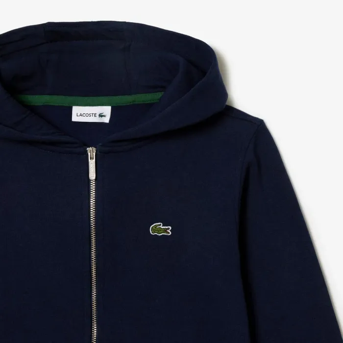 Sweaters and Sweatshirts Kids Lacoste Kids039 Kangaroo Pocket ZipUp Hoodie Navy Blue 166