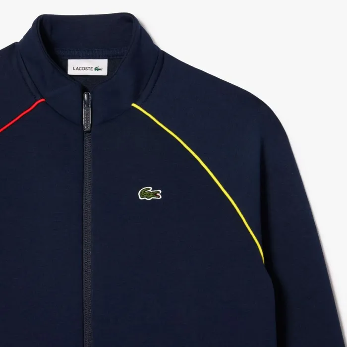 Sweaters and Sweatshirts Kids Lacoste Kids039 ZipUp Sweatshirt Navy Blue White Qrn