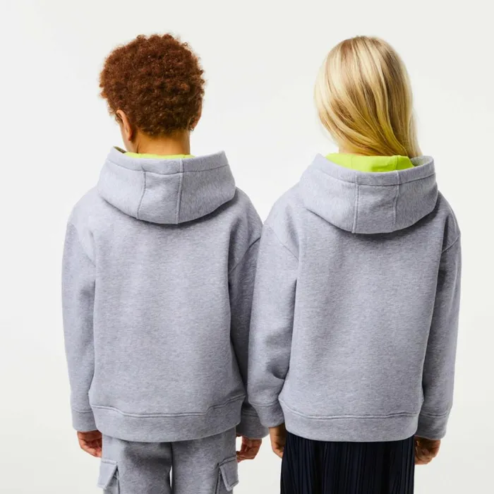 Sweaters and Sweatshirts Kids Lacoste Kids Contrast Branding Hoodie Grey Chine Cca