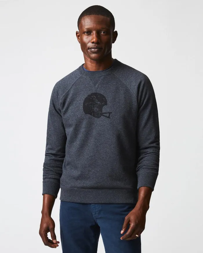 Sweaters and Sweatshirts Men Billy Reid Football Crew Grey