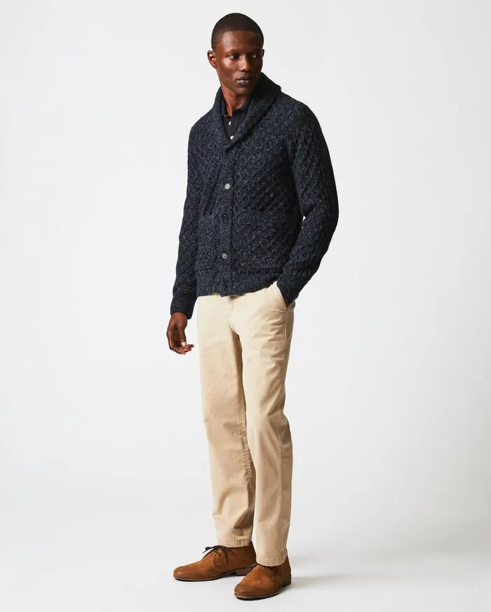 Sweaters and Sweatshirts Men Billy Reid Honeycomb Cardigan Charcoal