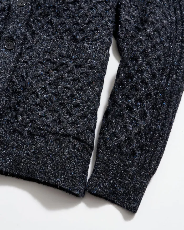 Sweaters and Sweatshirts Men Billy Reid Honeycomb Cardigan Charcoal