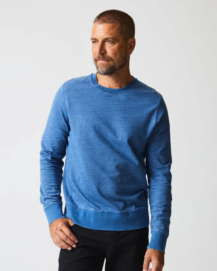 Sweaters and Sweatshirts Men Billy Reid Indigo Terry Sweatshirt Denim