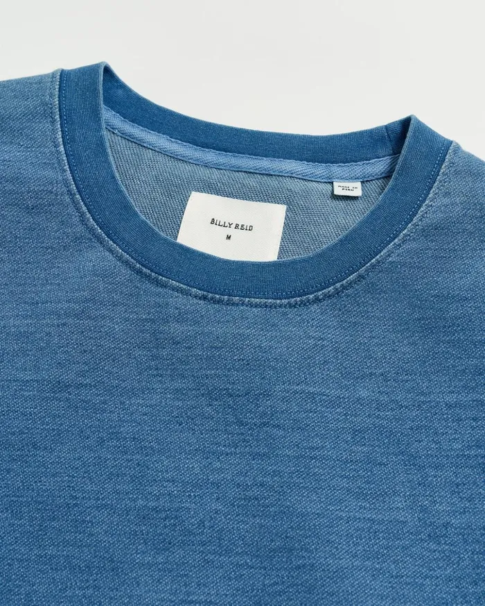 Sweaters and Sweatshirts Men Billy Reid Indigo Terry Sweatshirt Denim