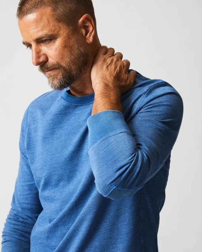 Sweaters and Sweatshirts Men Billy Reid Indigo Terry Sweatshirt Denim