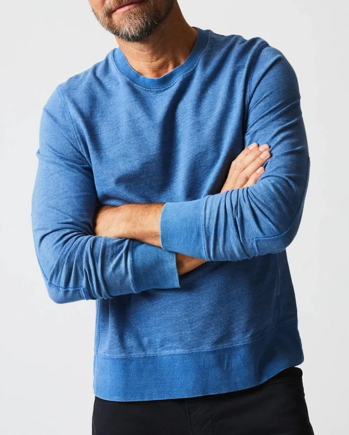 Sweaters and Sweatshirts Men Billy Reid Indigo Terry Sweatshirt Denim