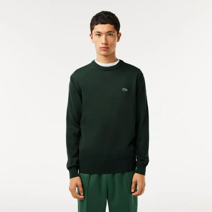 Sweaters and Sweatshirts Men Lacoste Crew Neck Cotton Sweater Forest Green Yzp Sweaters and Sweatshirts Men Lacoste Crew Neck Cotton Sweater Forest Green Yzp