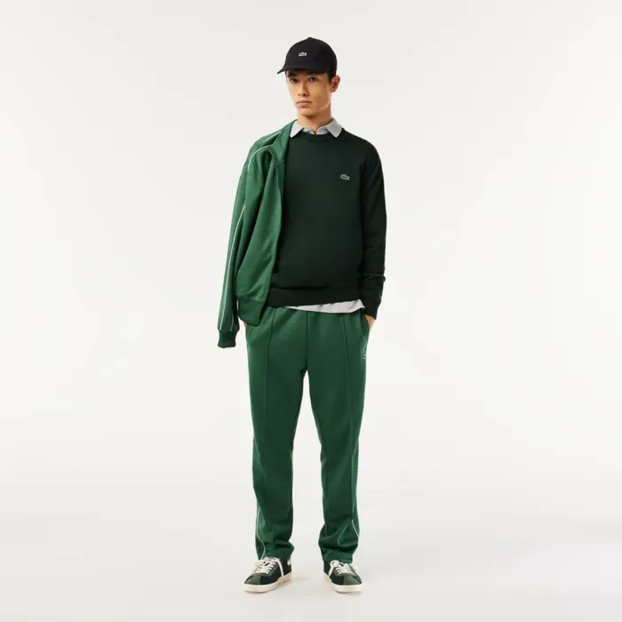 Sweaters and Sweatshirts Men Lacoste Crew Neck Cotton Sweater Forest Green Yzp