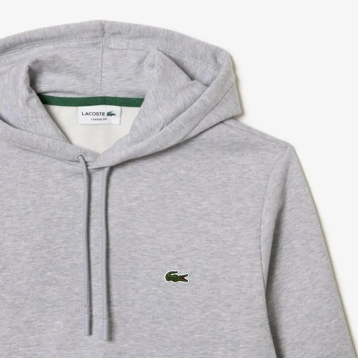 Sweaters and Sweatshirts Men Lacoste Men039s Classic Fit Cotton Blend Hoodie Grey Chine Cca