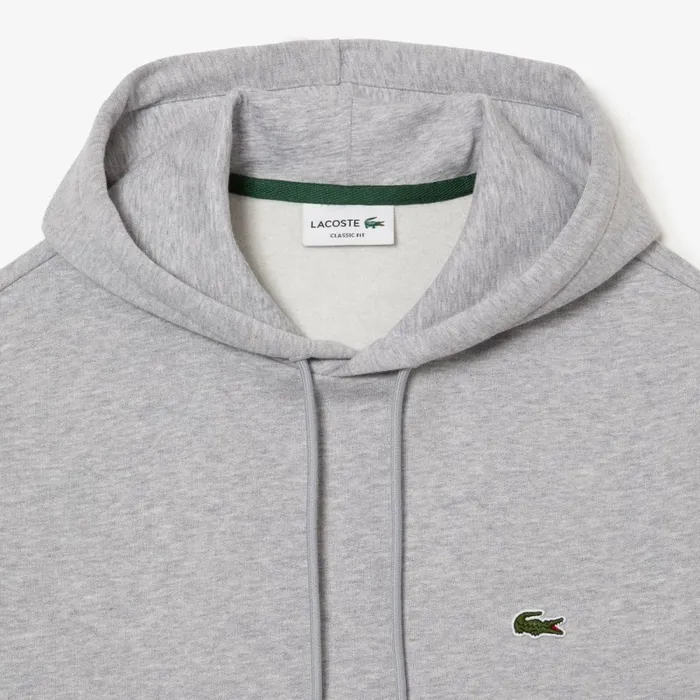 Sweaters and Sweatshirts Men Lacoste Men039s Classic Fit Cotton Blend Hoodie Grey Chine Cca