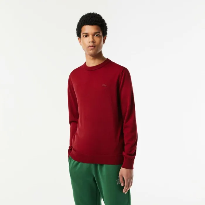 Sweaters and Sweatshirts Men Lacoste Men039s Crew Neck Merino Wool Sweater Bordeaux 476 Sweaters and Sweatshirts Men Lacoste Men039s Crew Neck Merino Wool Sweater Bordeaux 476