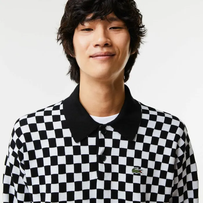 Sweaters and Sweatshirts Men Lacoste Men039s Heritage Relaxed Fit Checkerboard Sweater Black White 9m0 Sweaters and Sweatshirts Men Lacoste Men039s Heritage Relaxed Fit Checkerboard Sweater Black White 9m0
