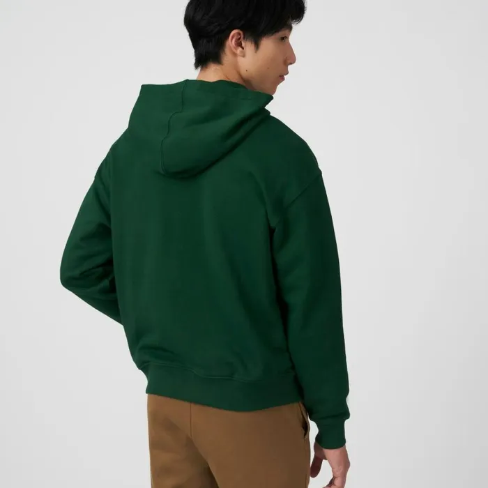 Sweaters and Sweatshirts Men Lacoste Men039s Loose Fit Monogram Hoodie Pine Green 132