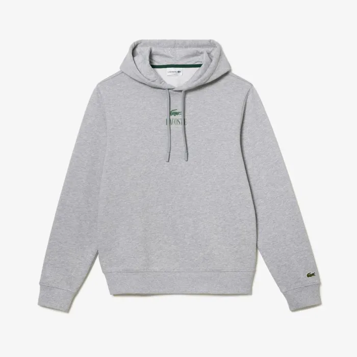 Sweaters and Sweatshirts Men Lacoste Men039s Printed Hoodie Grey Chine Cca