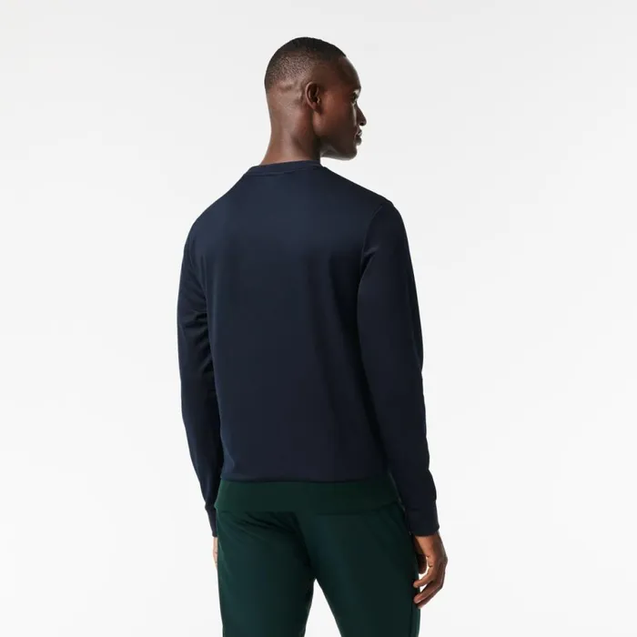 Sweaters and Sweatshirts Men Lacoste Men039s Ripstop Tennis Sweatshirt Navy Blue White Green 65u