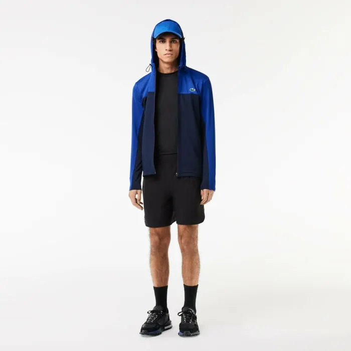 Sweaters and Sweatshirts Men Lacoste Men039s UltraDry ZipUp Hoodie Navy Blue 9n6