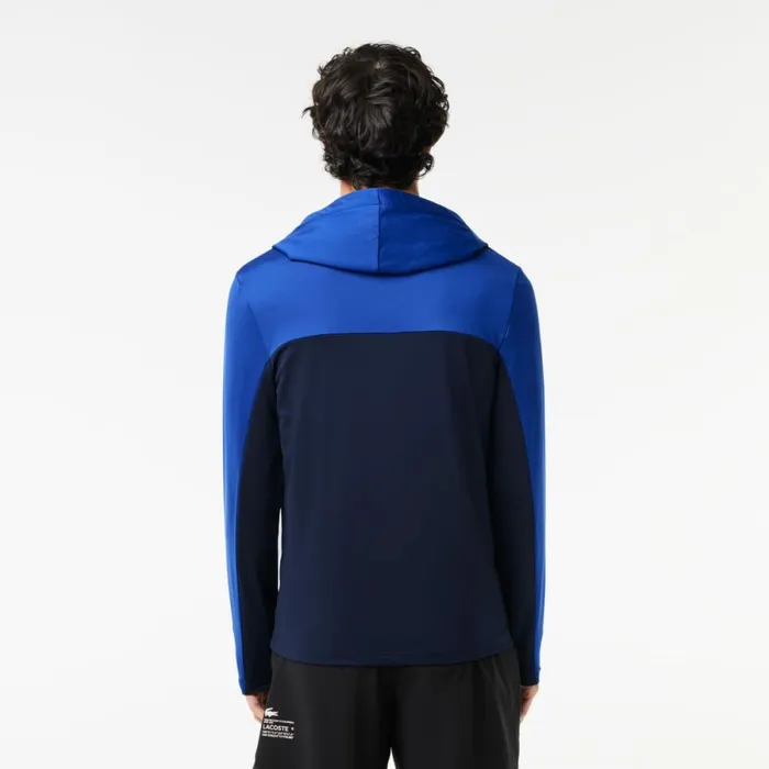 Sweaters and Sweatshirts Men Lacoste Men039s UltraDry ZipUp Hoodie Navy Blue 9n6