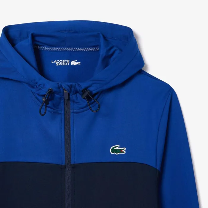 Sweaters and Sweatshirts Men Lacoste Men039s UltraDry ZipUp Hoodie Navy Blue 9n6