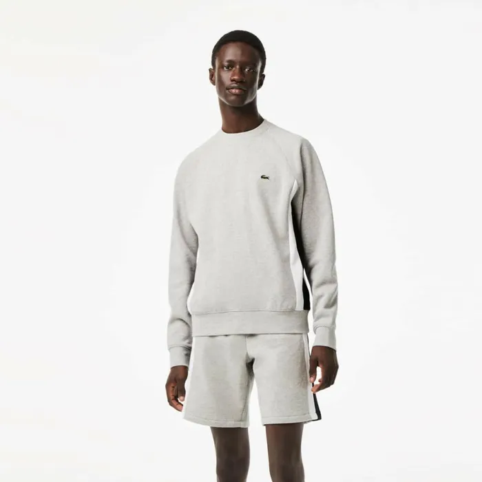 Sweaters and Sweatshirts Men Lacoste Mens Brushed Fleece Colorblock Sweatshirt Grey Chine Black White Sj1 Sweaters and Sweatshirts Men Lacoste Mens Brushed Fleece Colorblock Sweatshirt Grey Chine Black White Sj1
